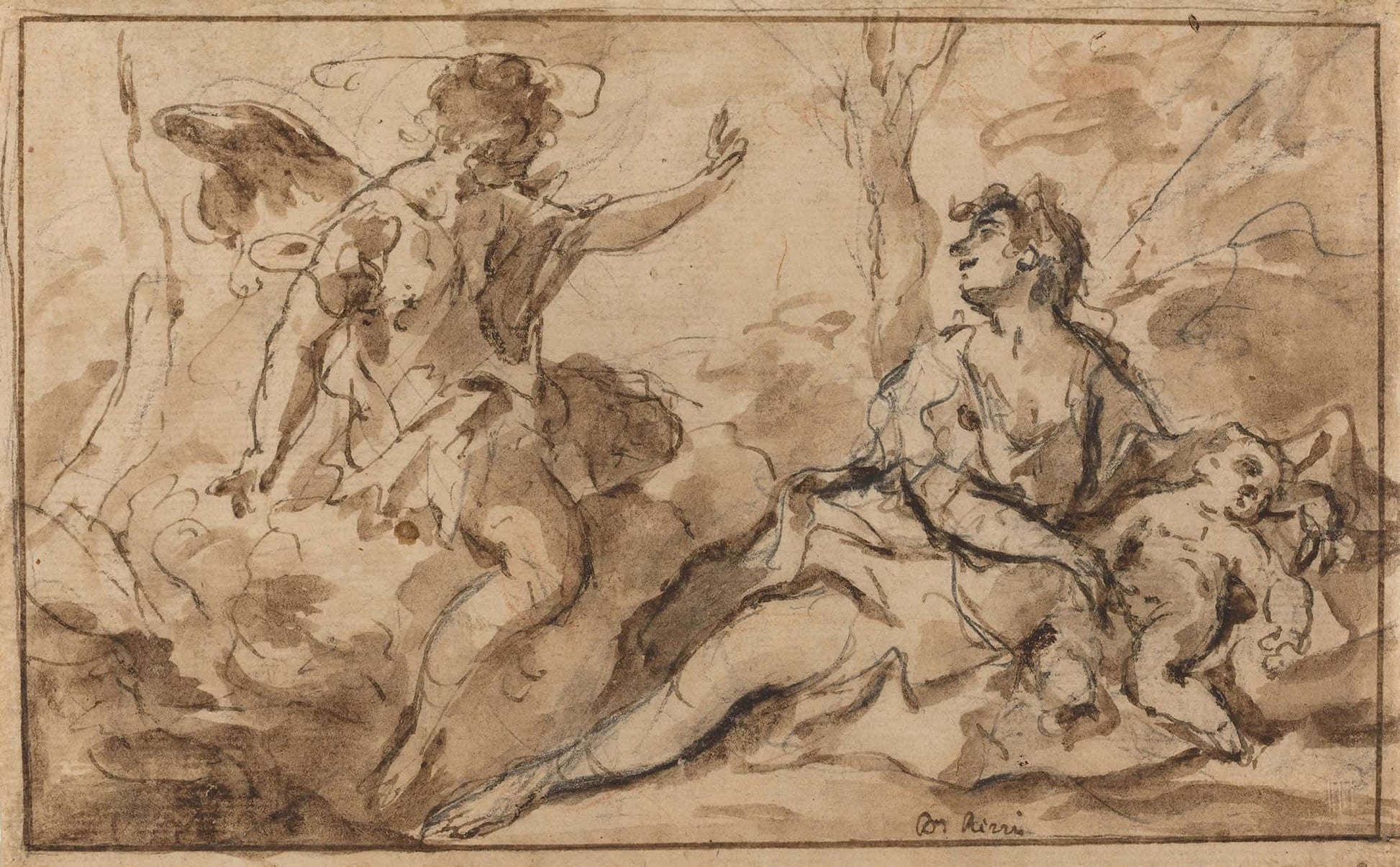 The Angel Appearing To Hagar And Ishmael by Sebastiano Ricci