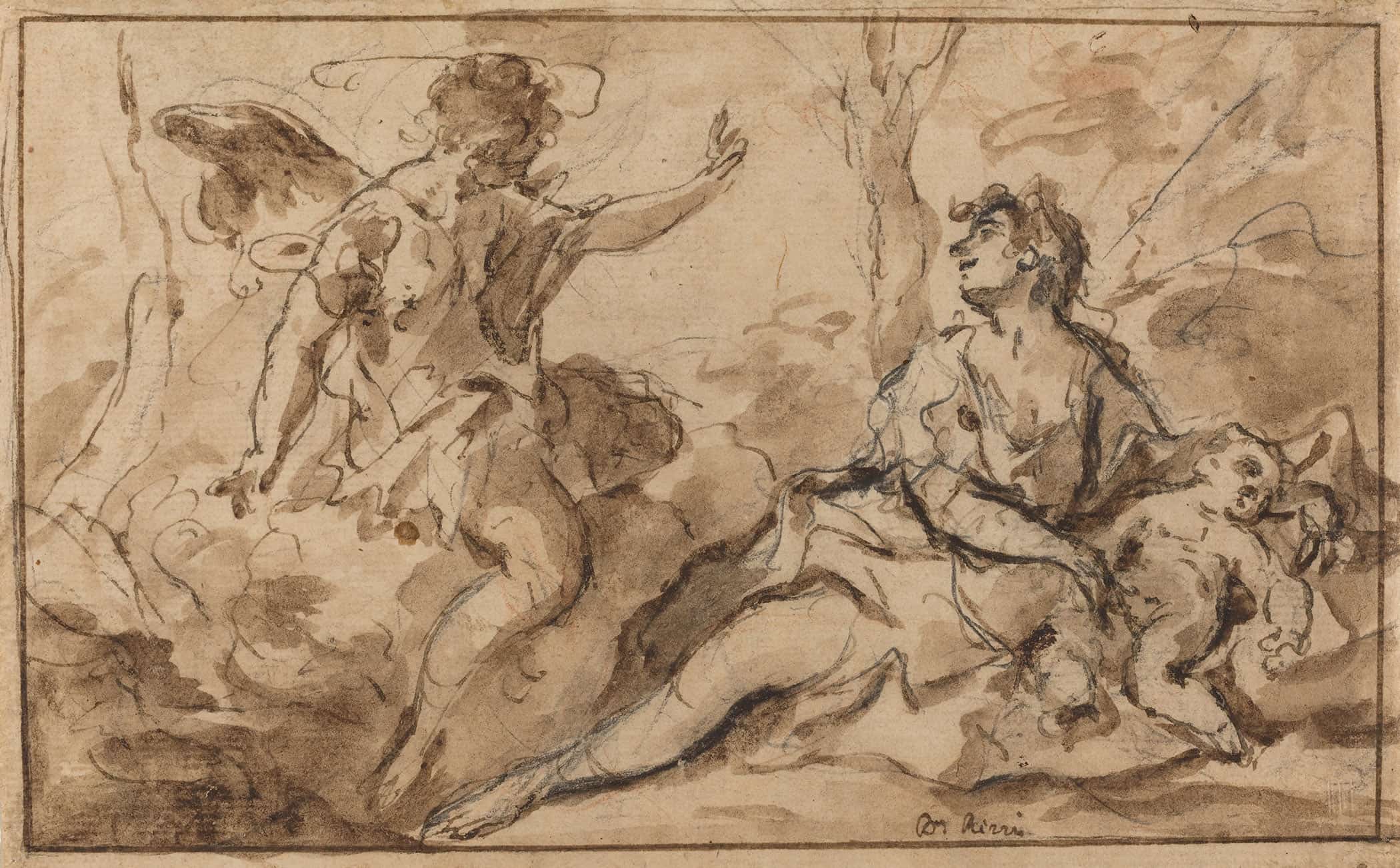 The Angel Appearing To Hagar And Ishmael by Sebastiano Ricci