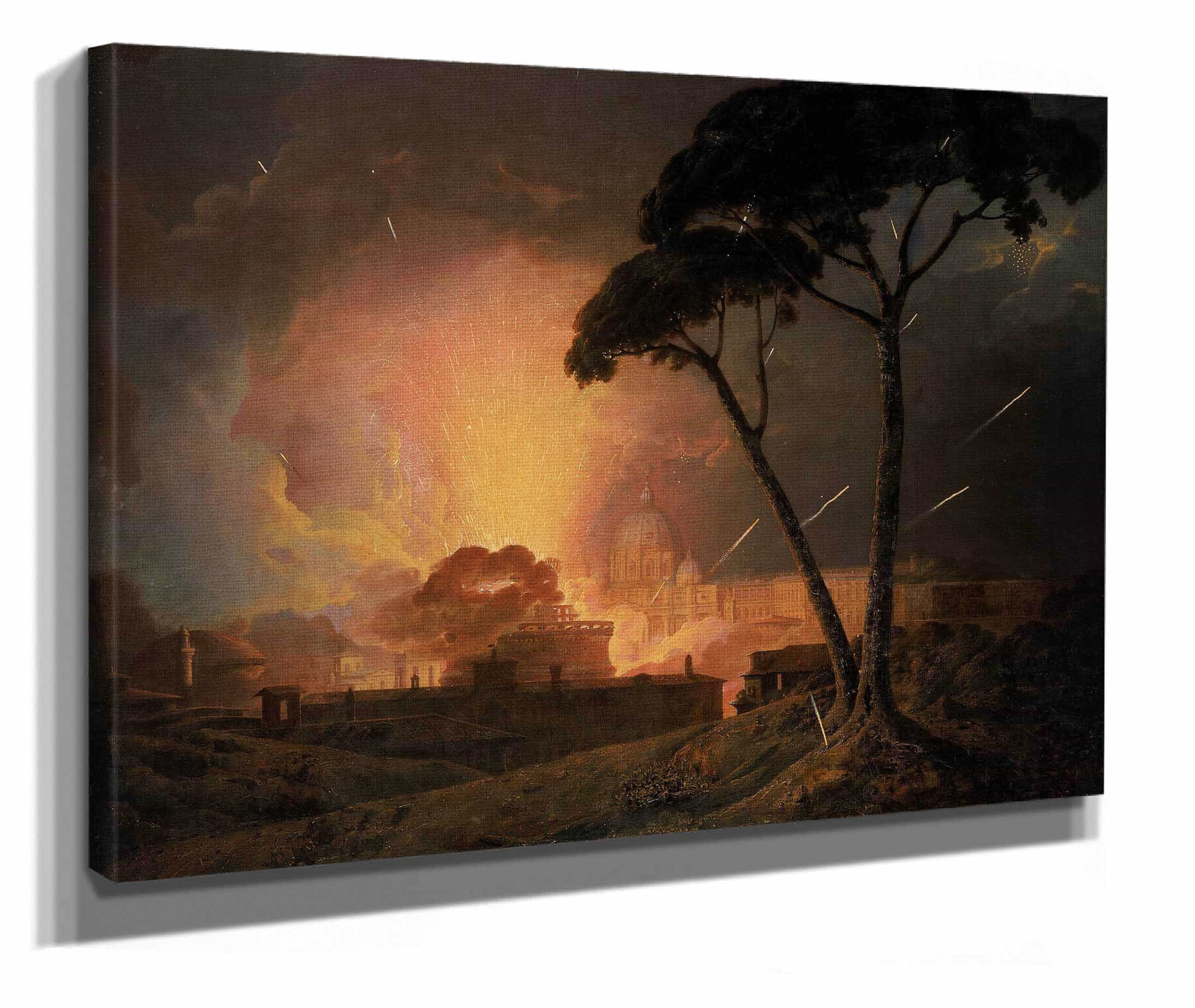 The Annual Girandola At The Castel Santangelo Rome by Joseph Wright Of Derby
