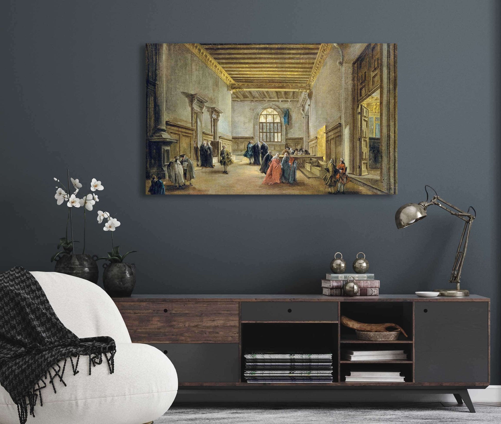 The Antechamber Of The Sala Del Maggior Consiglio   by Francesco Guardi