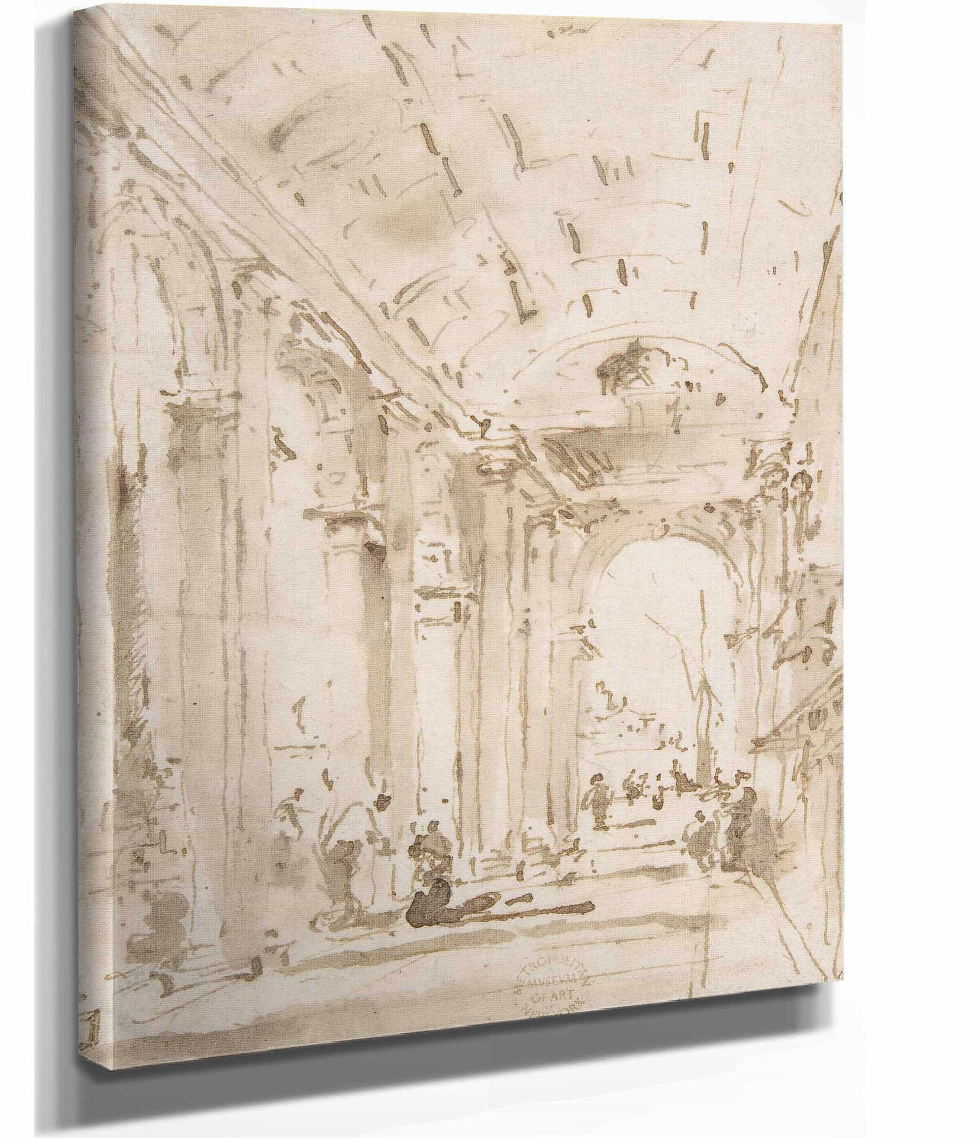 The Arcade Of The Libreria Looking Toward San Giorgio Maggiore   by Francesco Guardi