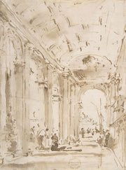 The Arcade Of The Libreria Looking Toward San Giorgio Maggiore   by Francesco Guardi
