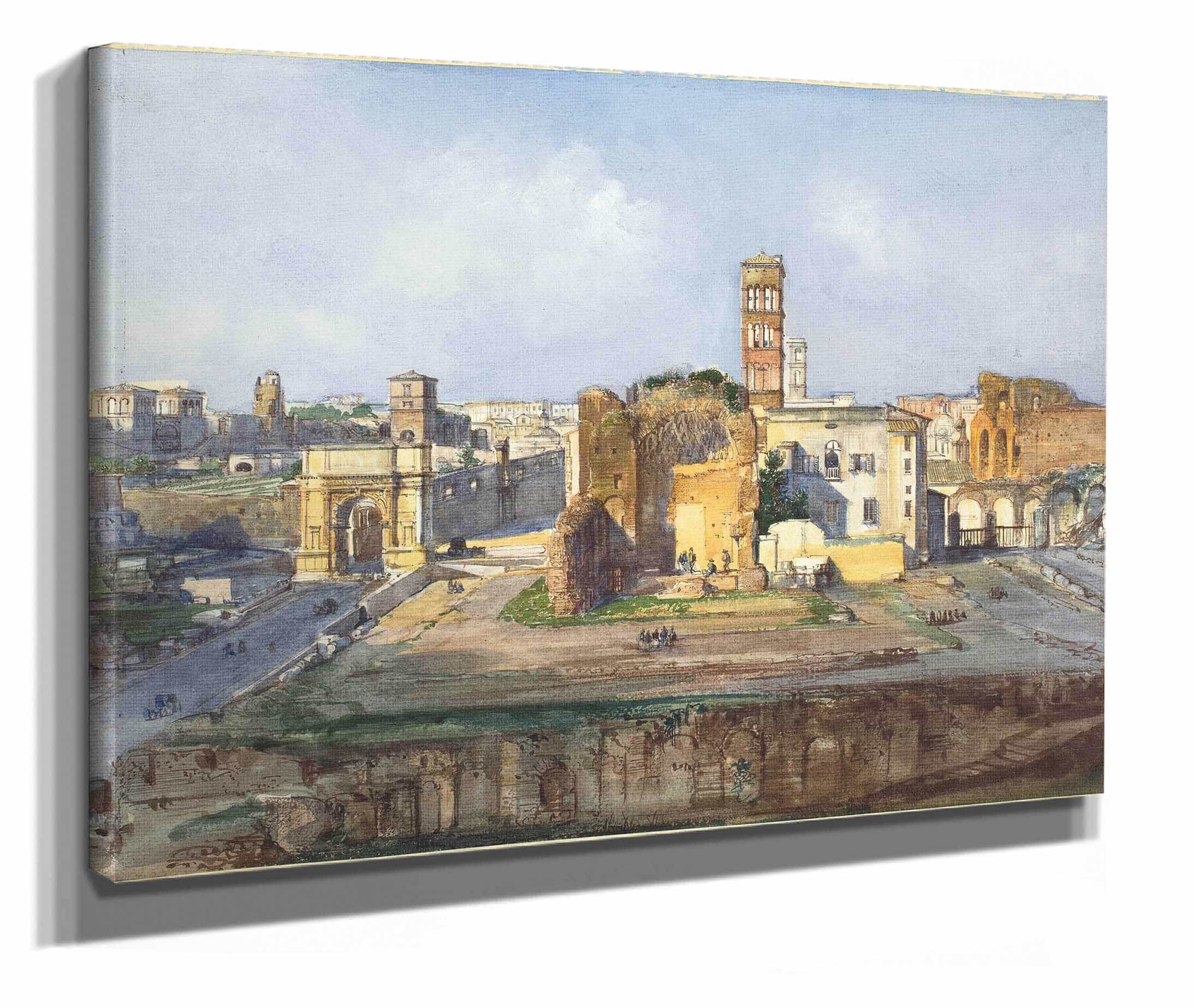 The Arch Of Titus And The Temple Of Venus And Rome Near The Roman Forum by Ippolito Caffi