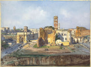 The Arch Of Titus And The Temple Of Venus And Rome Near The Roman Forum by Ippolito Caffi