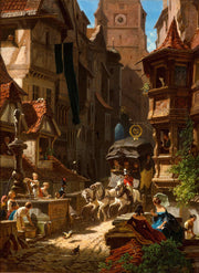 The Arrival Of The Stagecoach by Carl Spitzweg