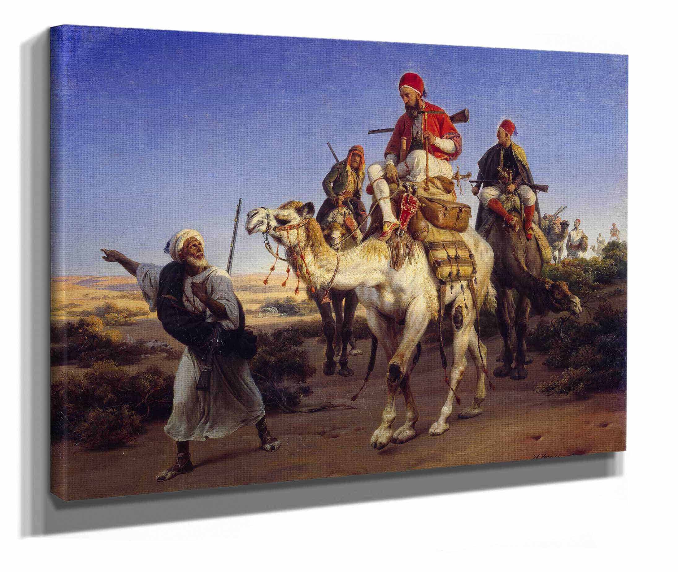 The Artist And His Companions Travelling In The Desert by Horace Vernet