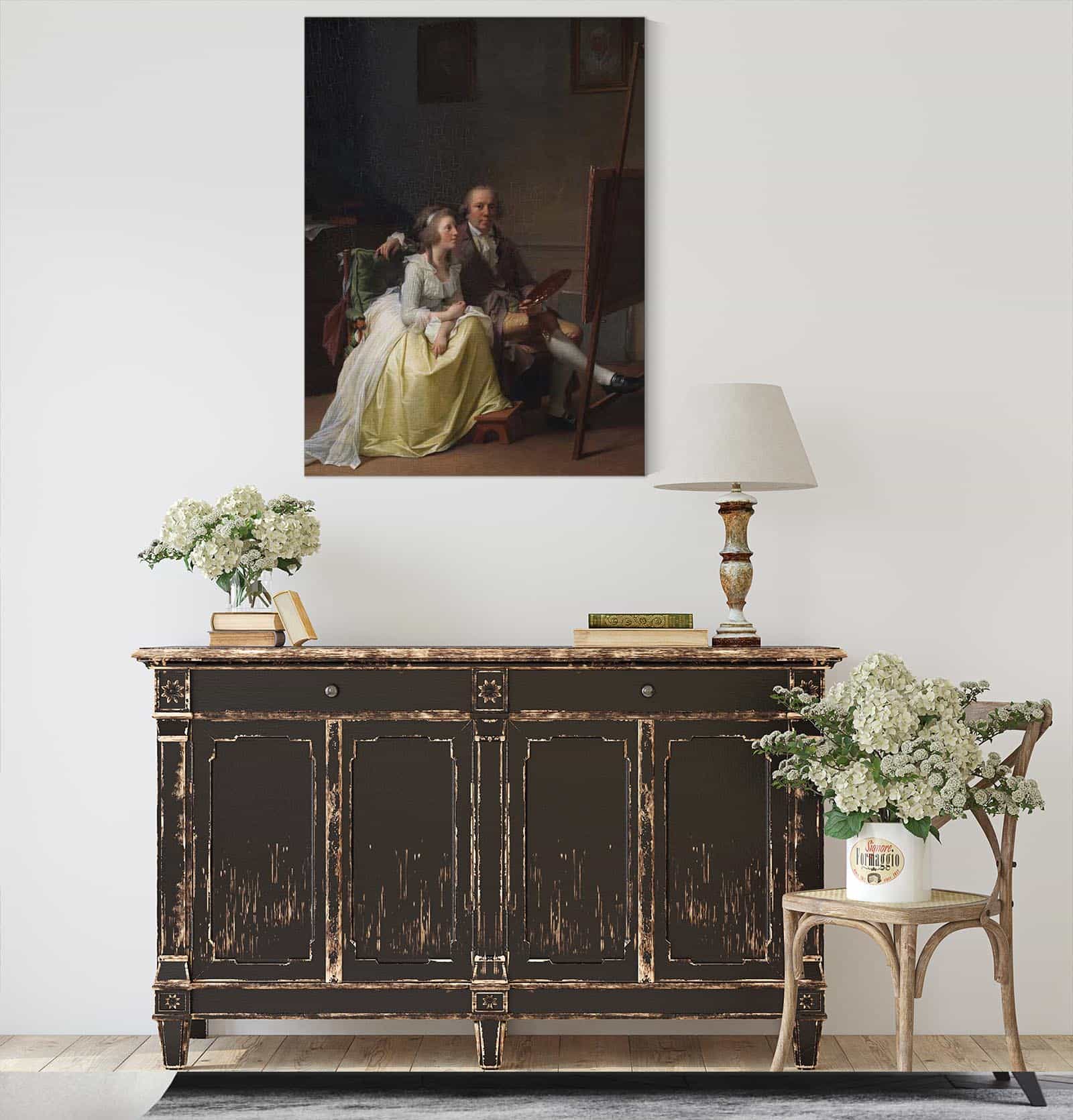 The Artist And His Wife Rosine Nee Dorschel by Jens Juel