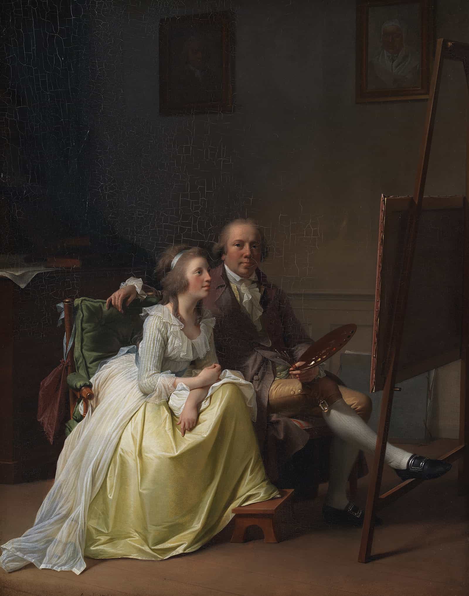 The Artist And His Wife Rosine Nee Dorschel by Jens Juel