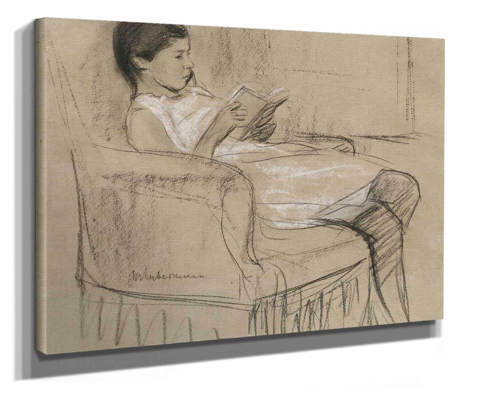 The Artists Daughter Kathe Reading In A Chair by Max Liebermann