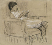 The Artists Daughter Kathe Reading In A Chair by Max Liebermann
