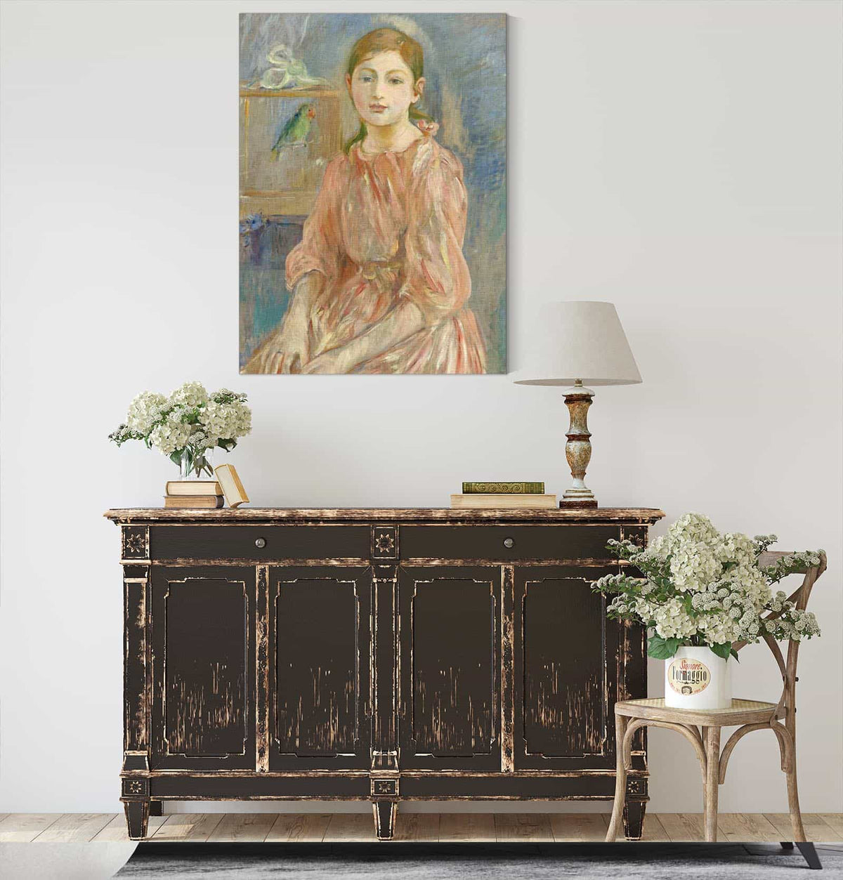 The Artists Daughter With A Parakeet by Berthe Morisot