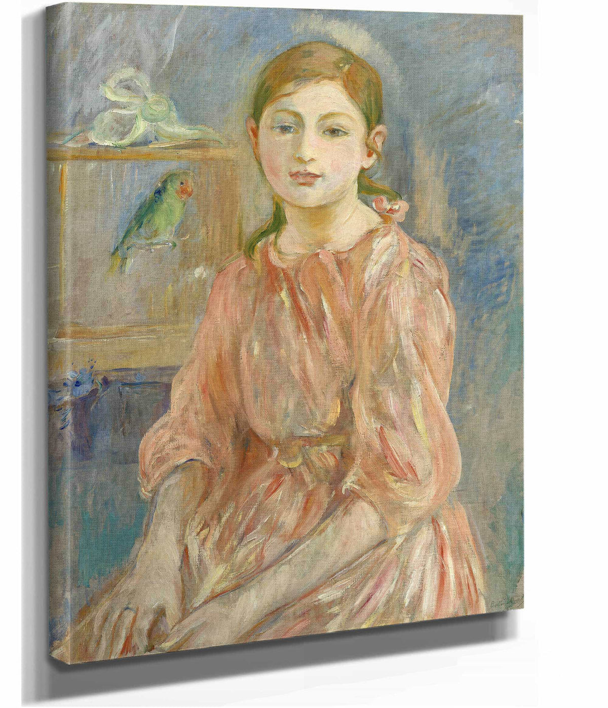 The Artists Daughter With A Parakeet by Berthe Morisot