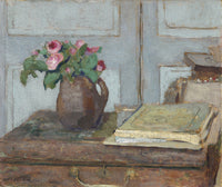 The Artists Paint Box And Moss Roses by Edouard Vuillard