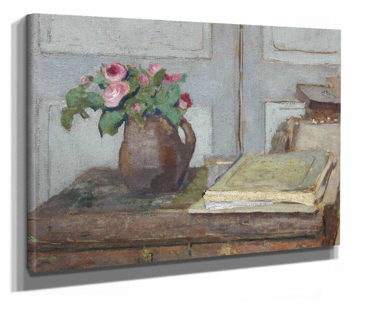 The Artists Paint Box And Moss Roses by Edouard Vuillard