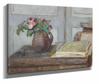 The Artists Paint Box And Moss Roses by Edouard Vuillard