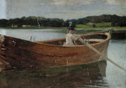 The Artists Sister Berta In A Rowing Boat Study by Albert Edelfelt