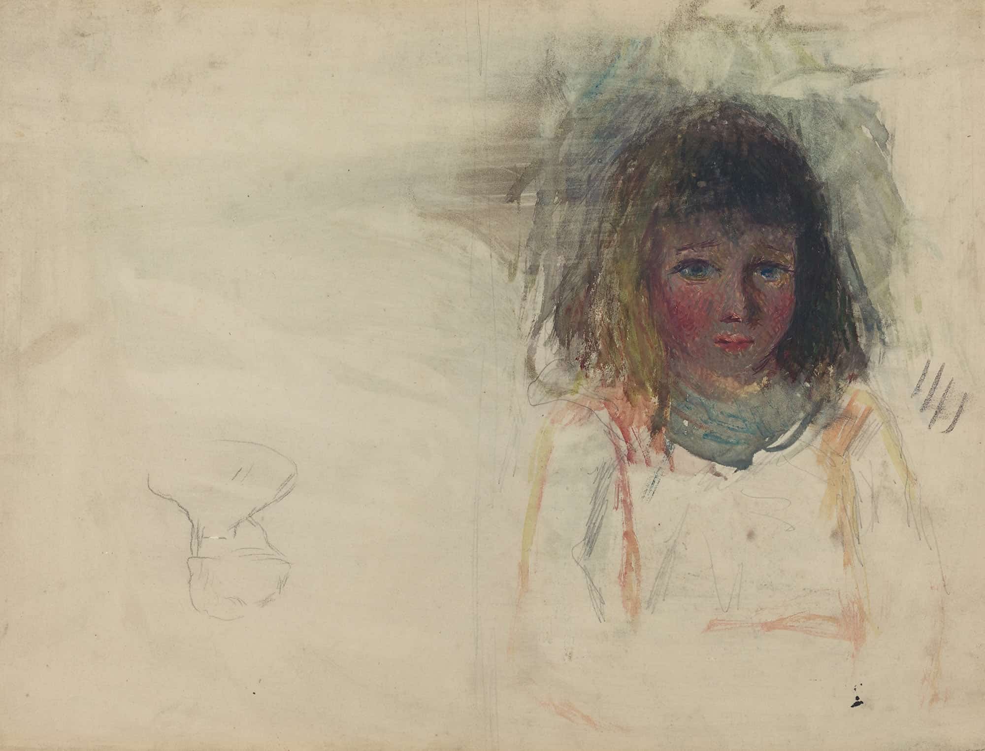 The Artists Son Georges Verso by Camille Pissarro