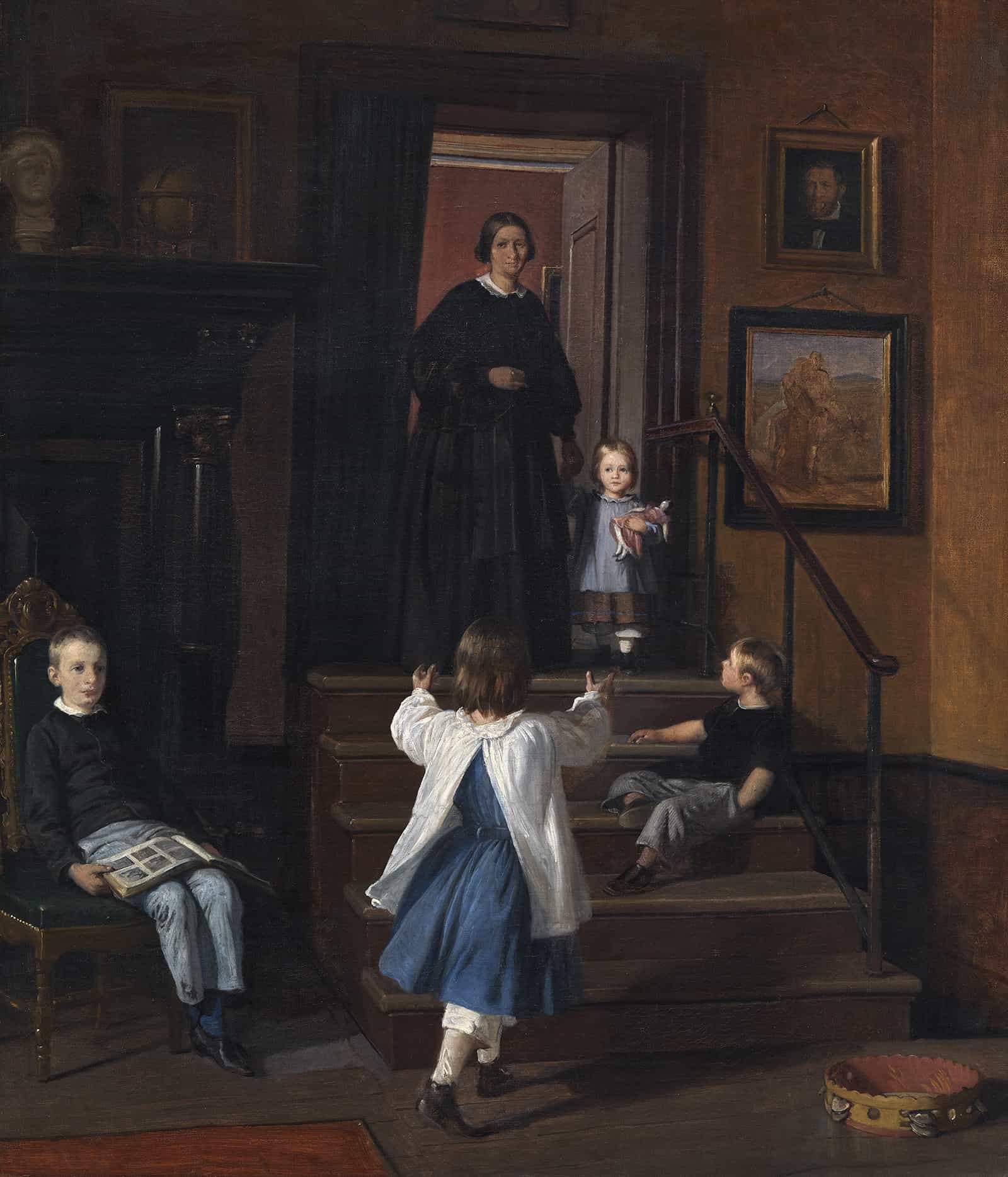 The Artists Wife And Children In The Studio At Charlottenborg by Wilhelm Marstrand