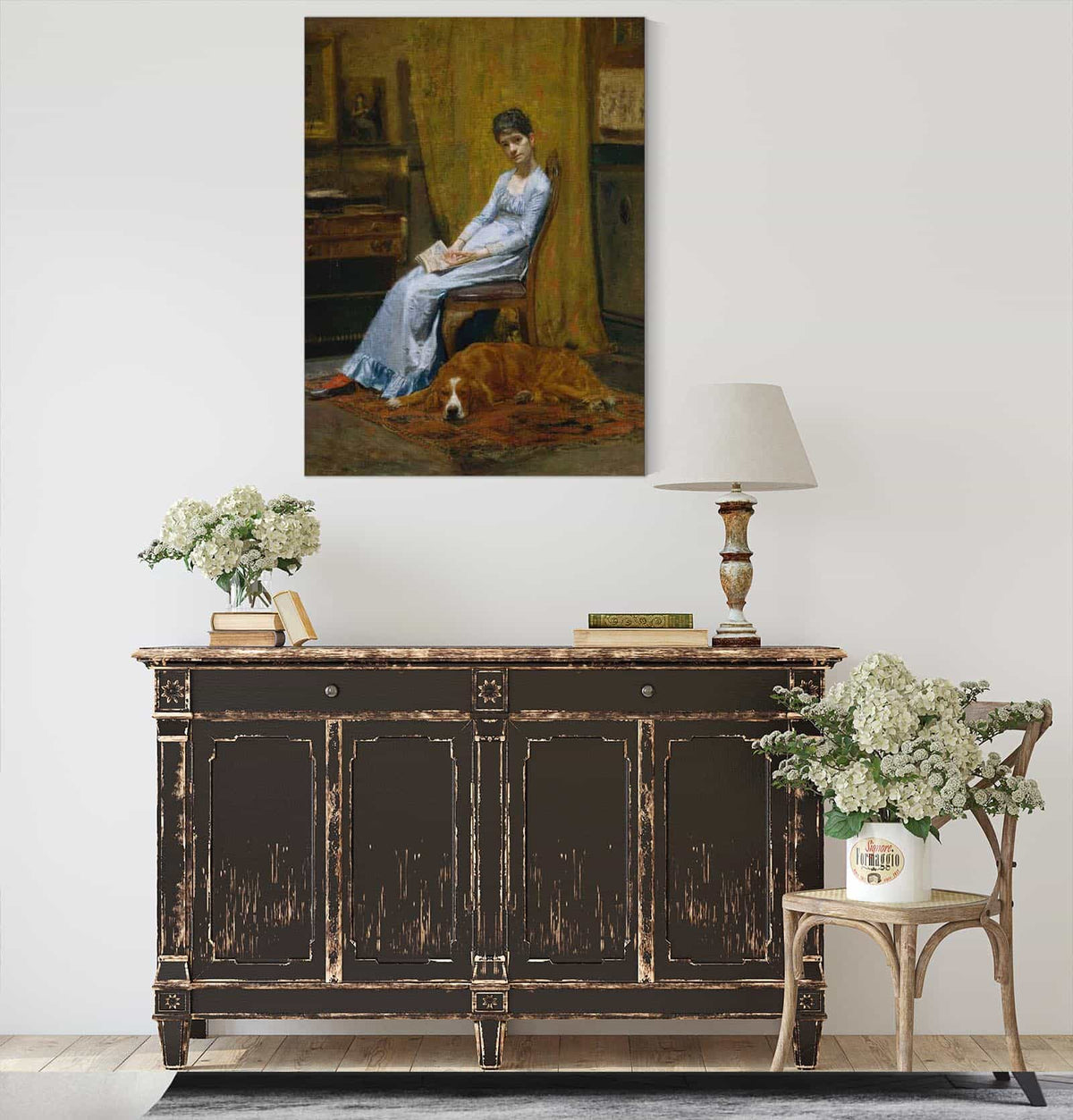 The Artists Wife And His Setter Dog   by Thomas Eakins