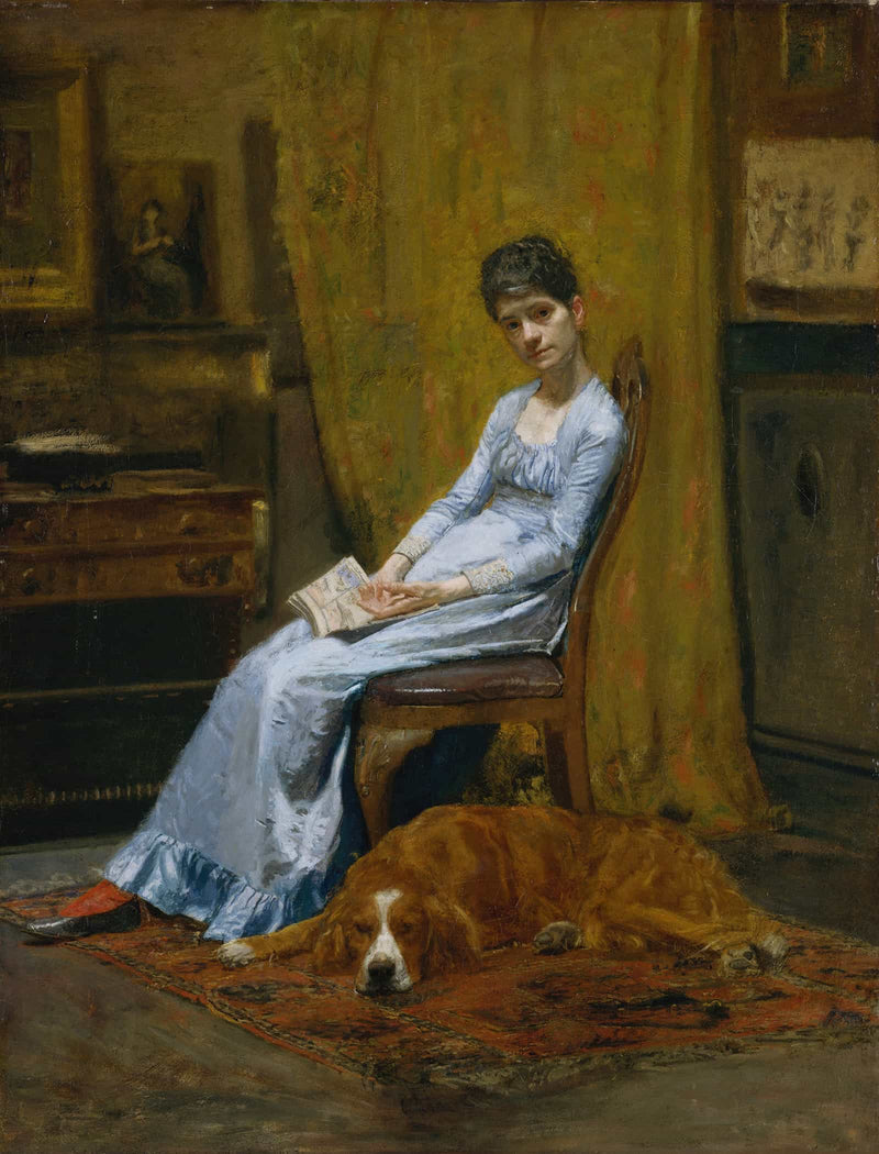 The Artists Wife And His Setter Dog   by Thomas Eakins