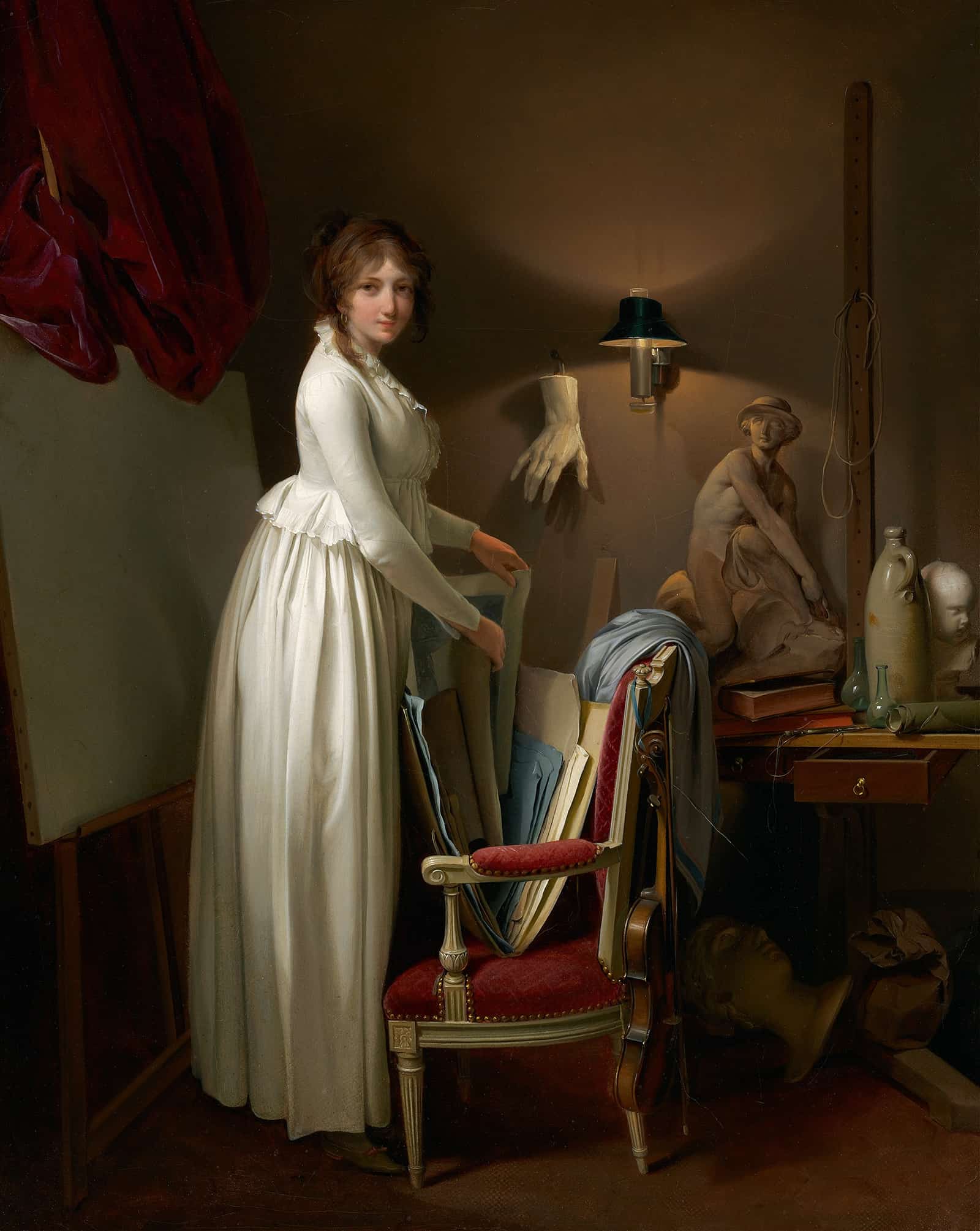 The Artists Wife In His Studio   by Louis Leopold Boilly