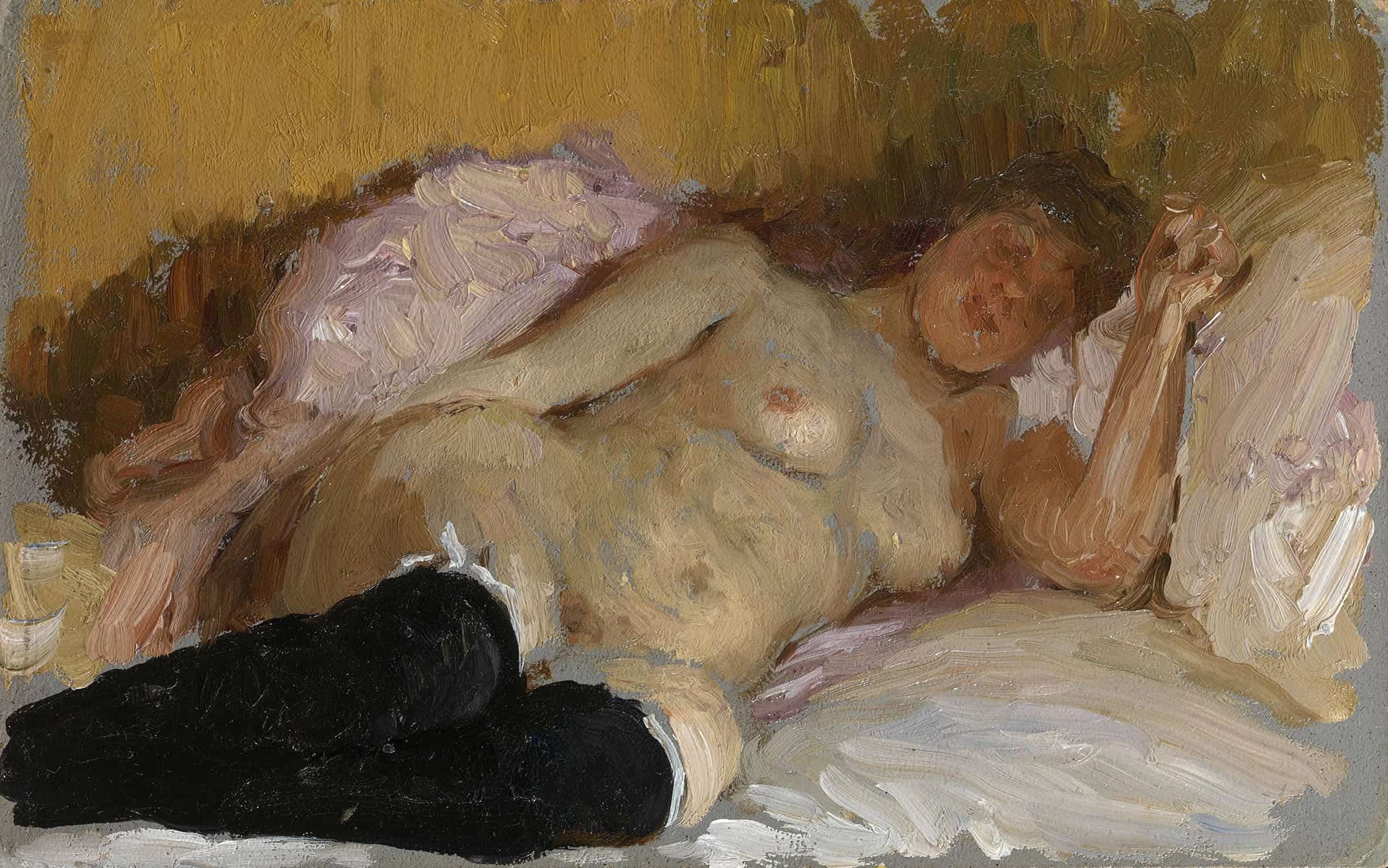 The Artists Wife Natalia Nordman Sleeping by Ilya Efimovich Repin