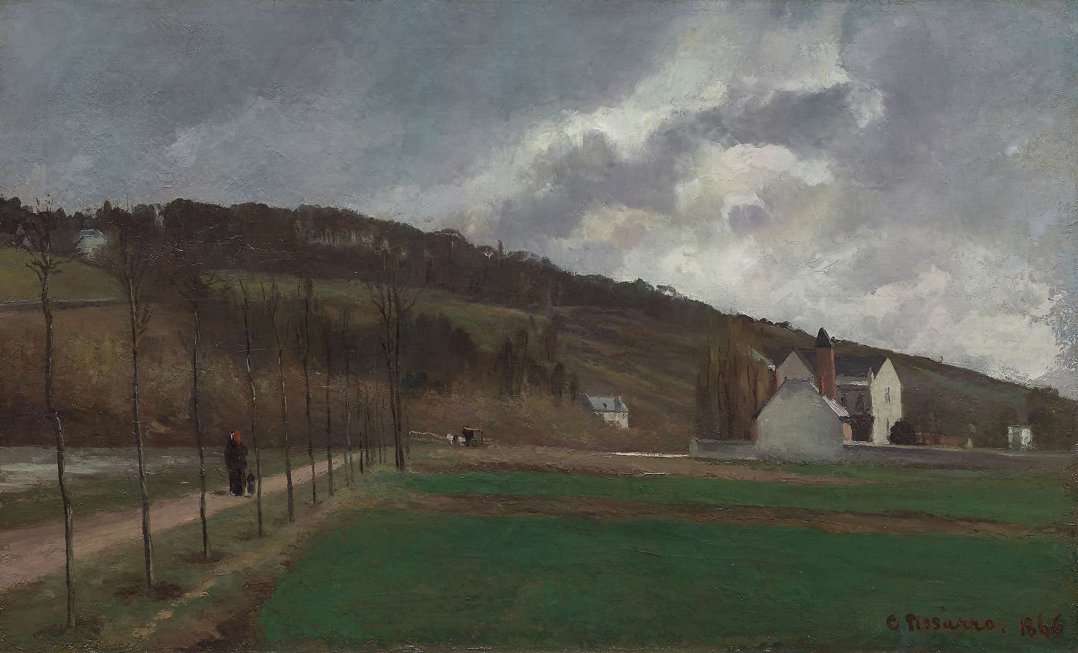 The Banks Of The Marne In Winter by Camille Pissarro
