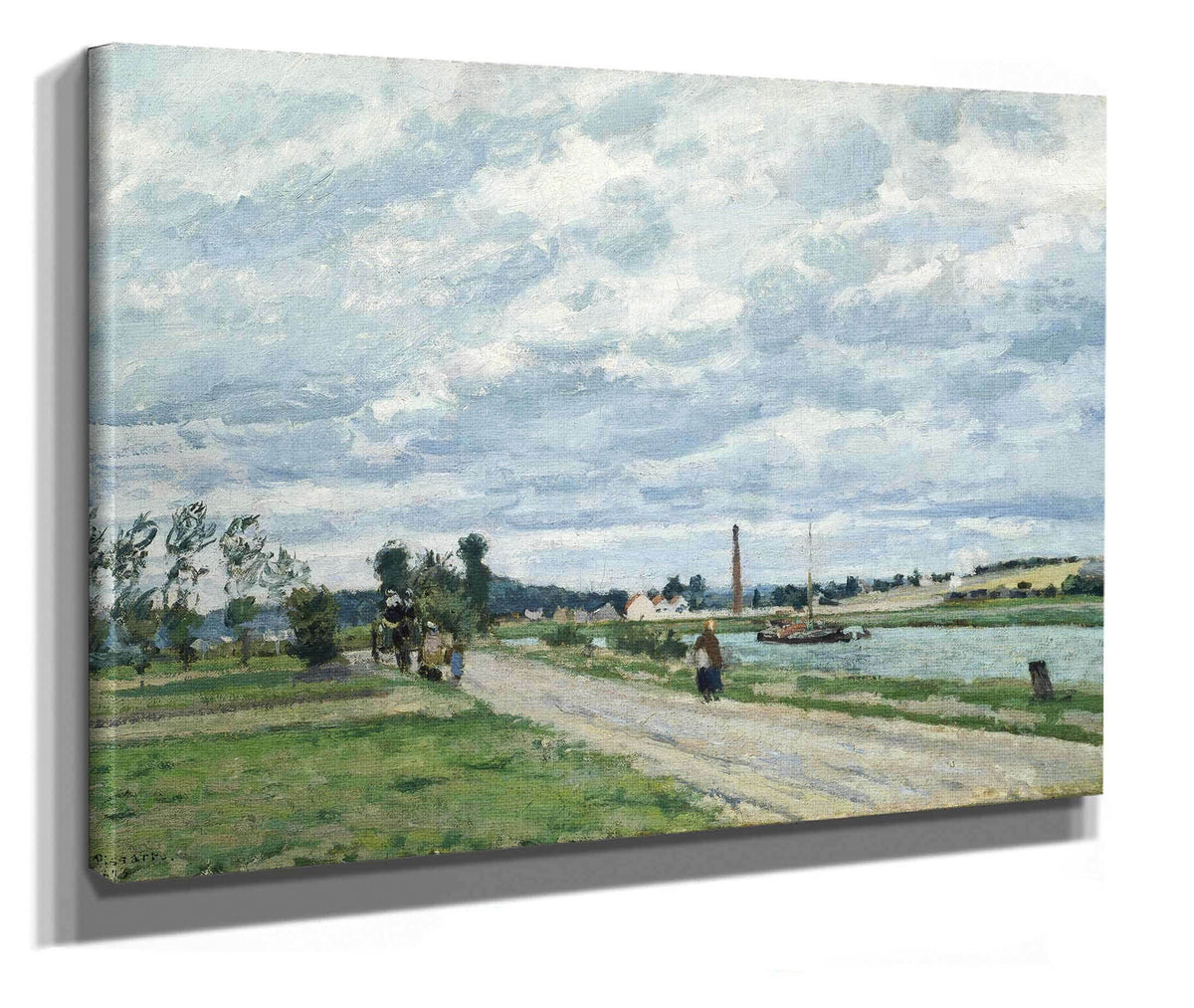 The Banks Of The Oise Near Pontoise by Camille Pissarro