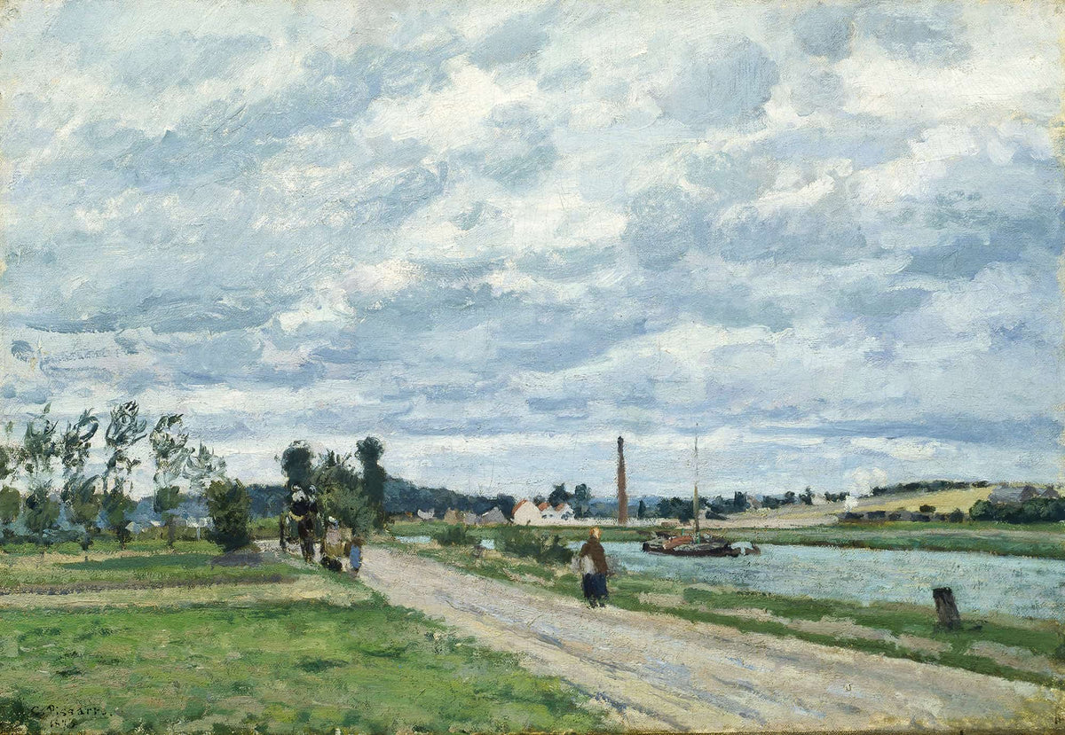 The Banks Of The Oise Near Pontoise by Camille Pissarro