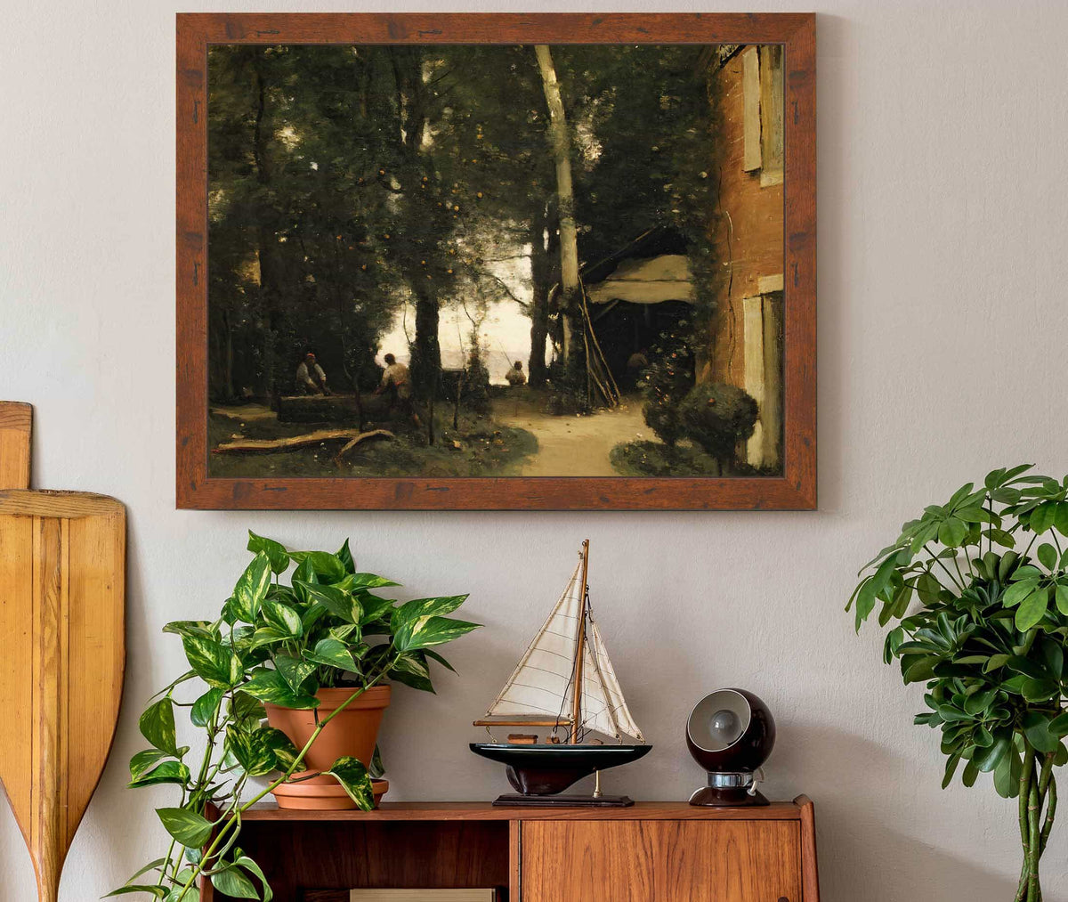 The Banks Of The Seine At Conflans  by Jean Baptiste Camille Corot