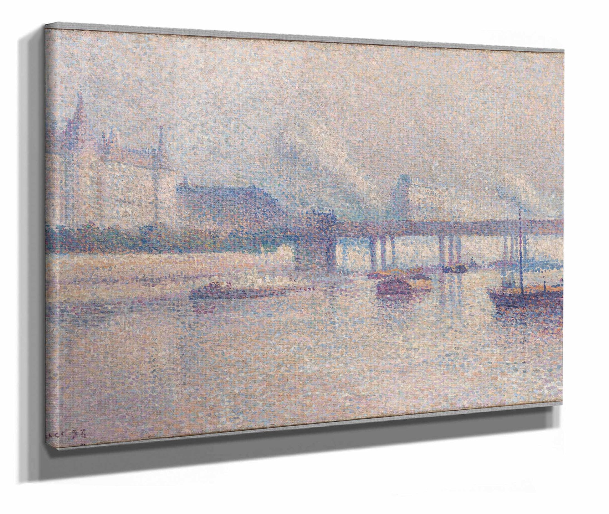 The Banks Of The Seine River In Paris by Maximilien Luce