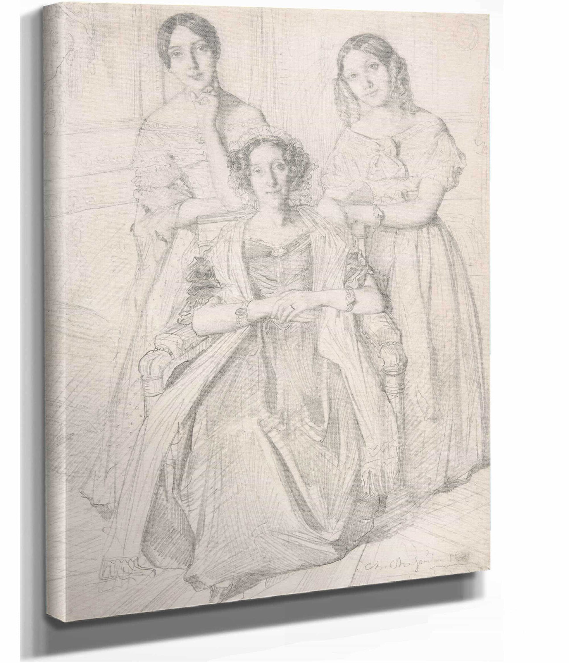 The Baroness Duperre And Her Daughters by Theodore Chasseriau
