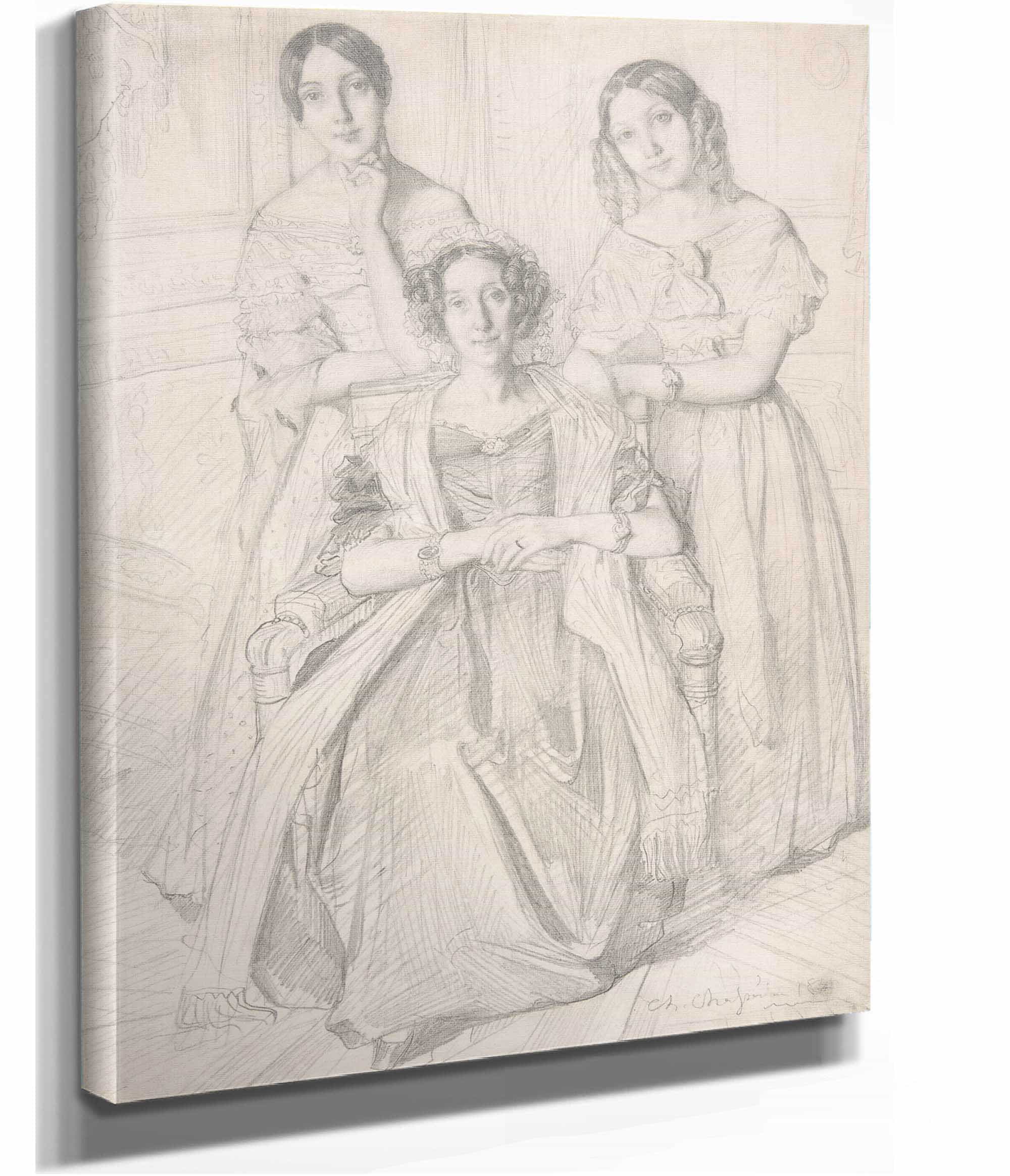 The Baroness Duperre And Her Daughters by Theodore Chasseriau