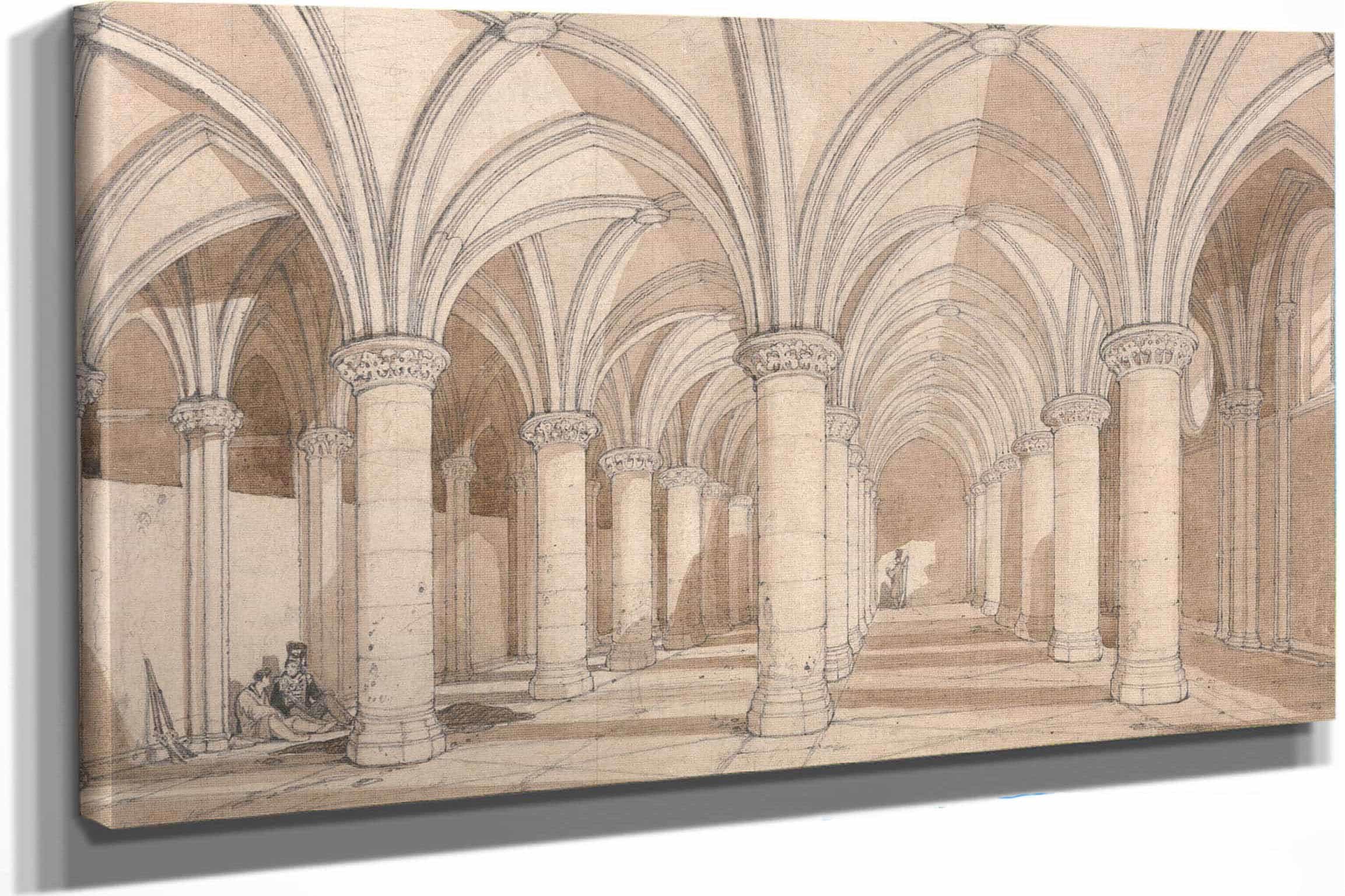 The Barons Hall Mont Saint Michel by John Sell Cotman