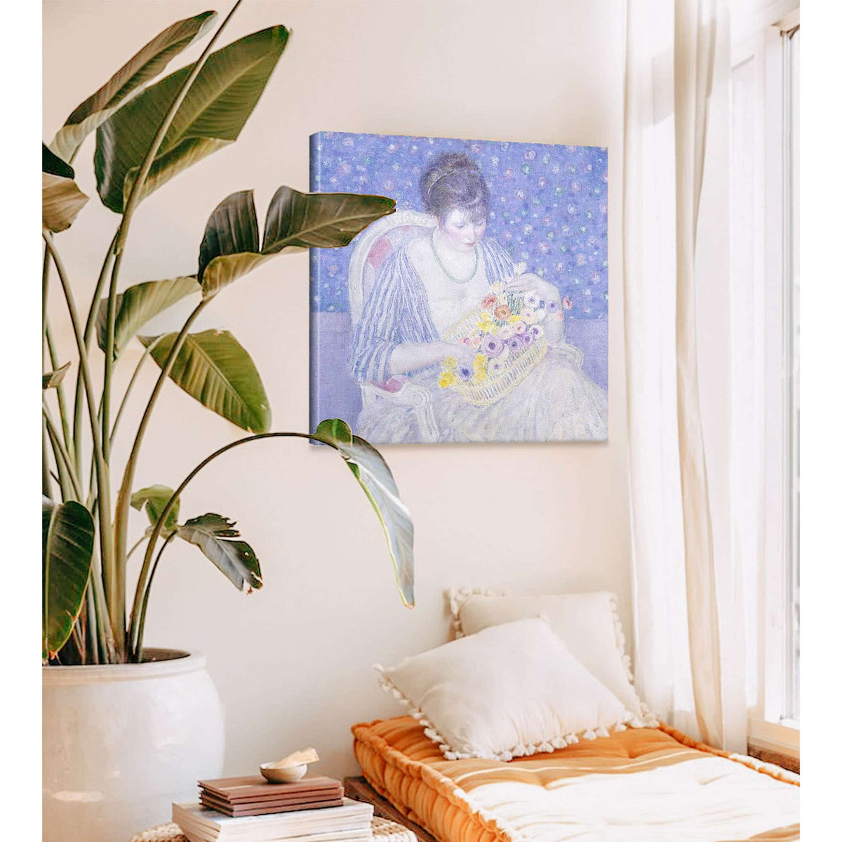 The Basket Of Flowers by Frederick Carl Frieseke