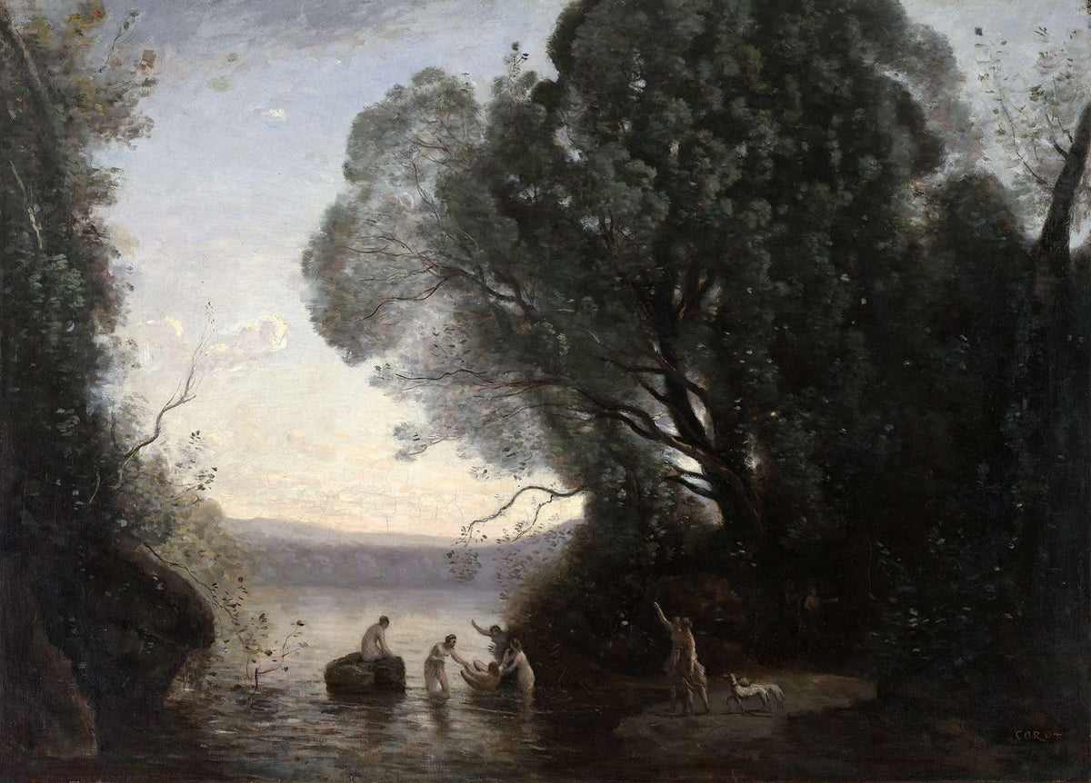 The Bath Of Diana About by Jean Baptiste Camille Corot
