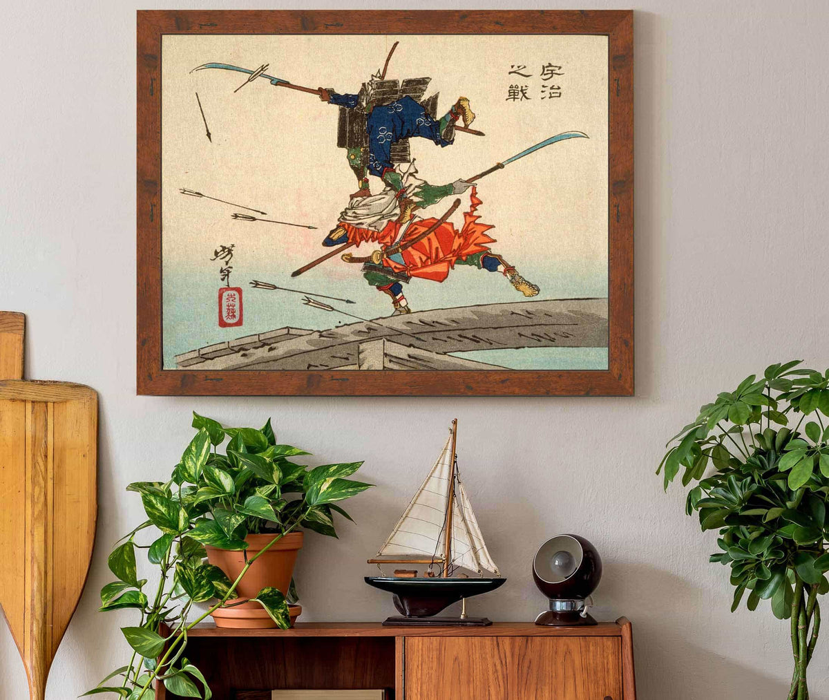 The Battle At Uji Bridge by Tsukioka Yoshitoshi