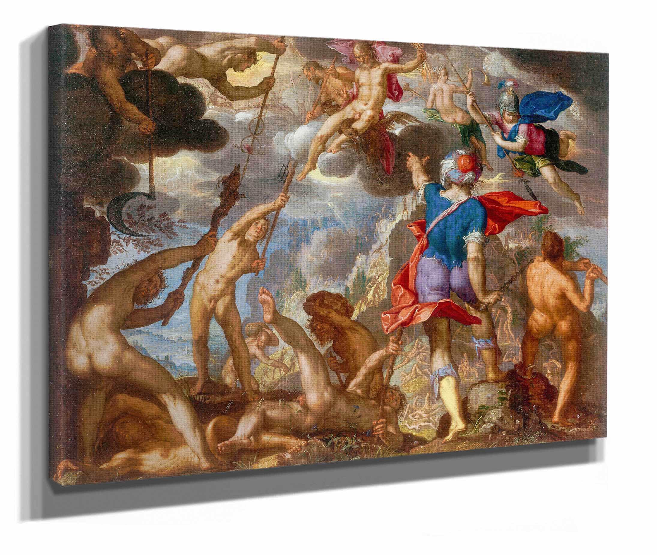 The Battle Between The Gods And The Giants by Joachim Wtewael