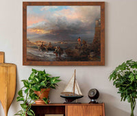 The Bay Of Naples With Vesuvius In The Background by Oswald Achenbach