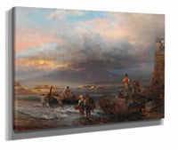 The Bay Of Naples With Vesuvius In The Background by Oswald Achenbach