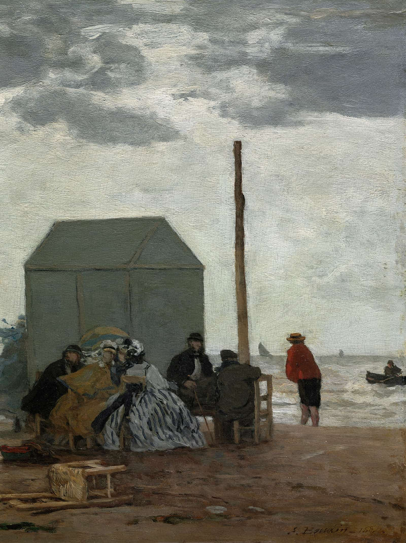 The Beach At Deauville by Eugene Boudin