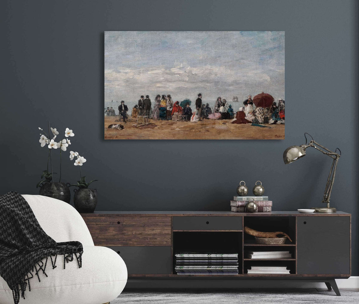 The Beach At Trouville by Eugene Boudin