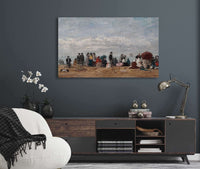 The Beach At Trouville by Eugene Boudin