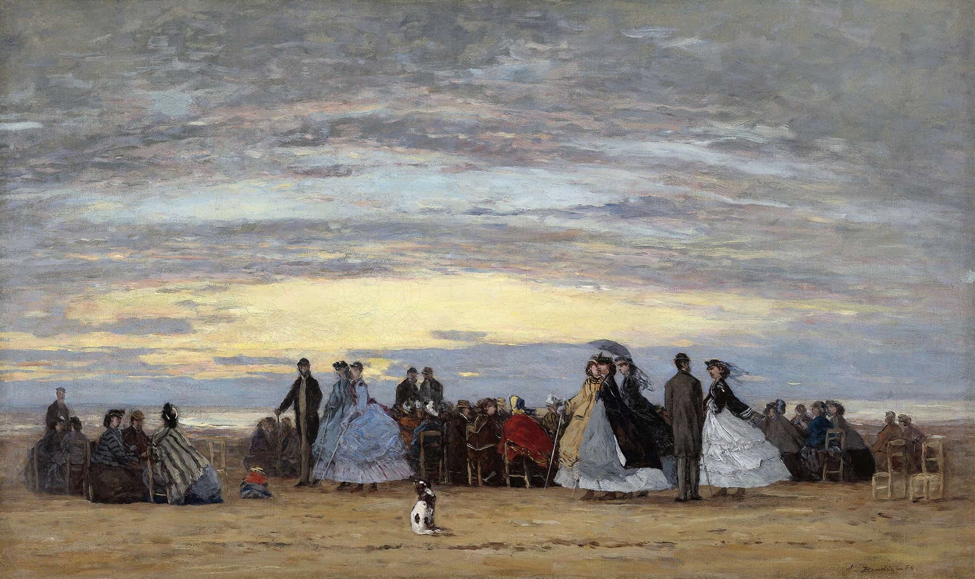 The Beach At Villerville by Eugene Boudin
