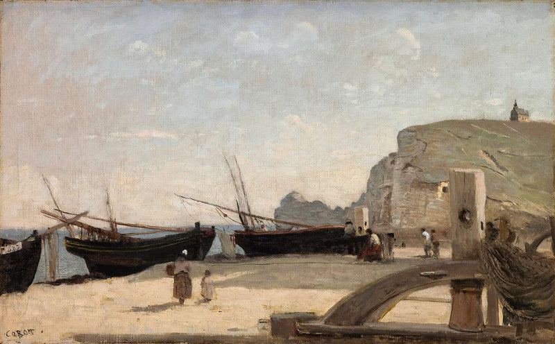 The Beach Etretat by Jean Baptiste Camille Corot