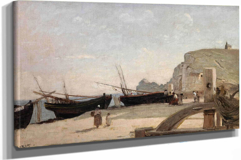 The Beach Etretat by Jean Baptiste Camille Corot