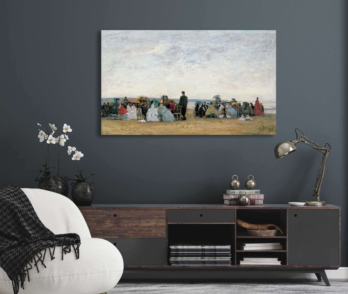 The Beach Near Trouville by Eugene Boudin