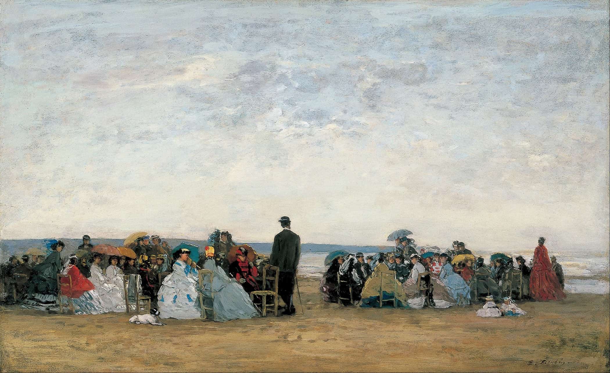 The Beach Near Trouville by Eugene Boudin