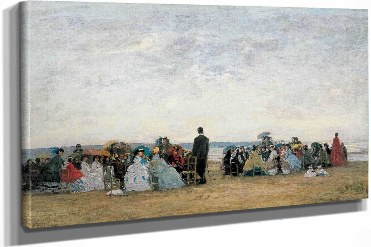 The Beach Near Trouville by Eugene Boudin