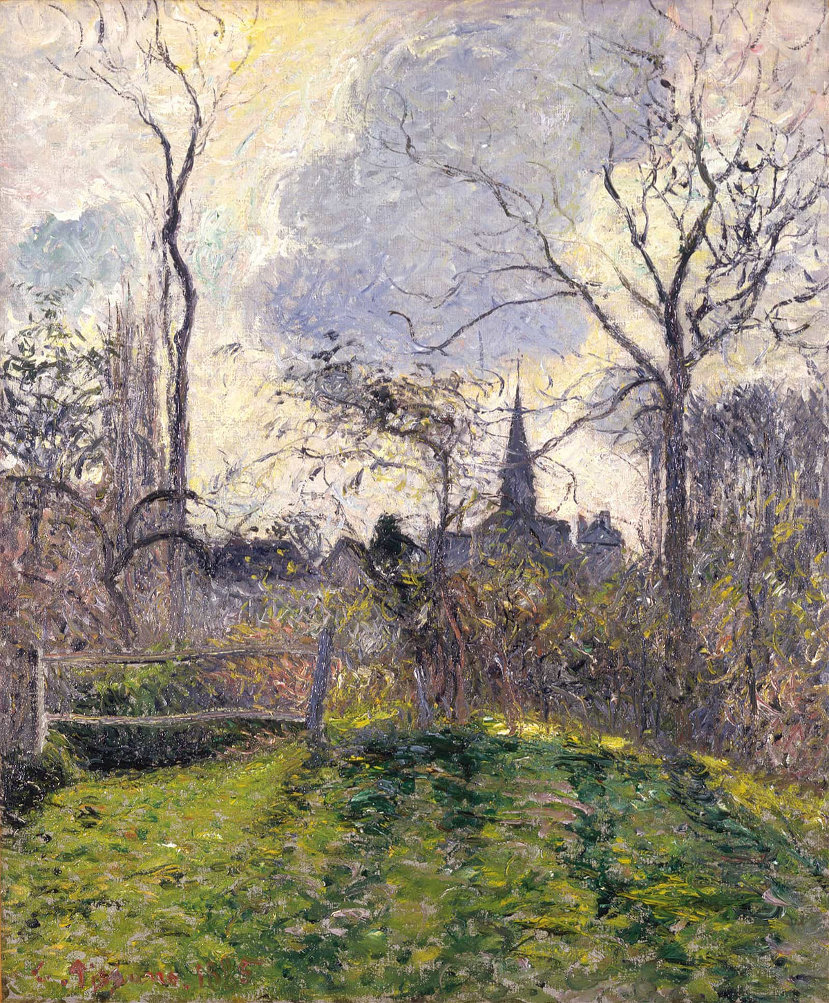 The Bell Tower Of Bazincourt by Camille Pissarro